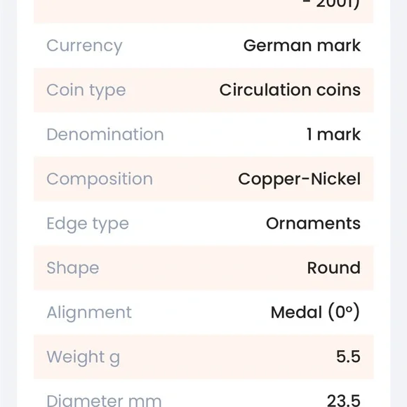 1969 German 1 mark - Picture 3 of 4